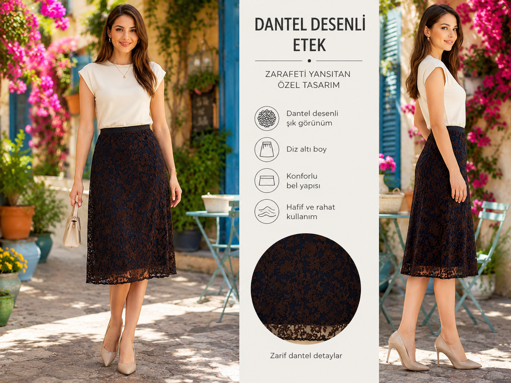Flocked Mesh Skirt